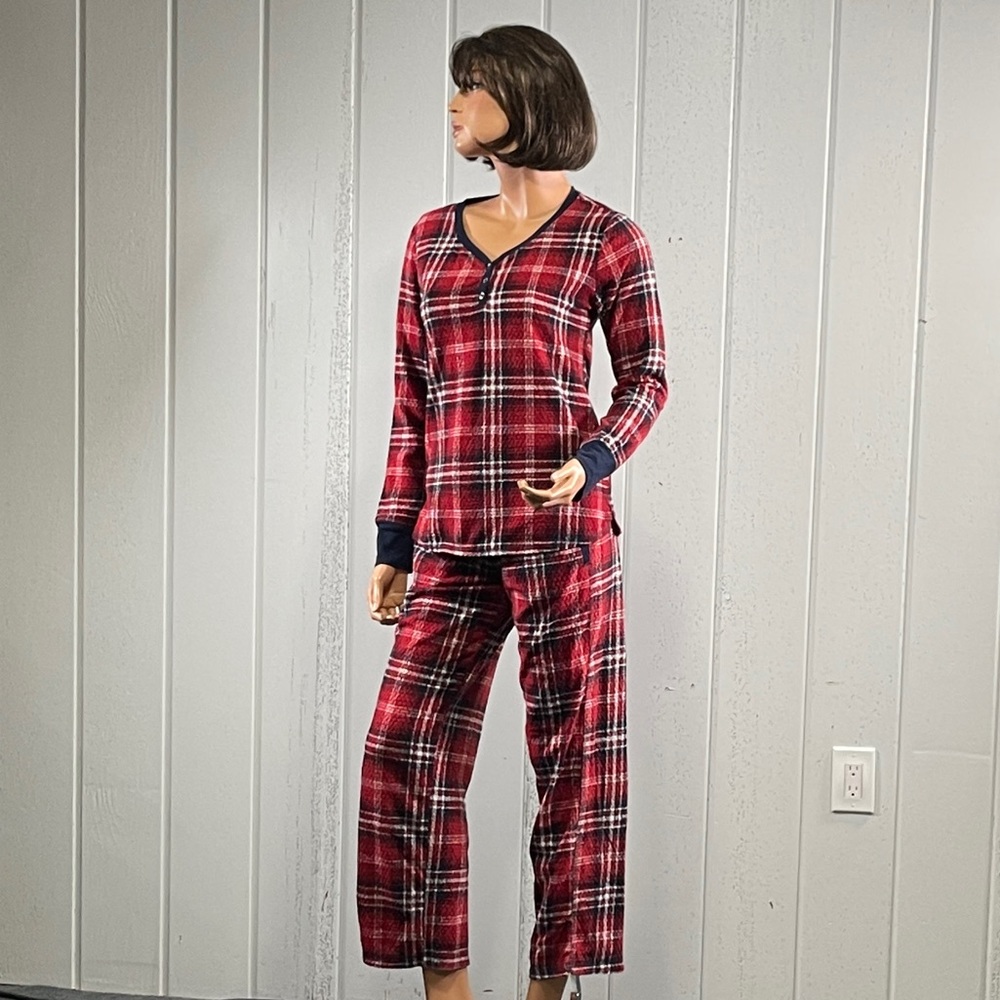 *Náutica Women's Red Plaid  2 Pc Pajamas Size S